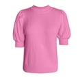 thumbnail image 4 of Womens Sleeveless Sweater Tops Cropped Vest for a Playful Outfit Casual Women's Short Sleeve Sweater With Round Neck And Puff Sleeves Solid Color Knit Top, 4 of 4