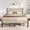 Beige, variant on Bolvdo Queen Rustic Vintage Wood Bed Frame, Headboard Footboard & Heavy Duty Metal Support, Rustic Brown