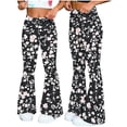 thumbnail image 5 of Cutuoiiu Womens Fashion Floral Print Flared Pants with Elastic Waist for Workout and Daily Wear Gift, 5 of 7