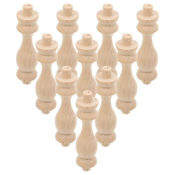 Masteelf 10 Pcs Furniture Solid Wood Column 7.50X1.80X1.80CM Khaki