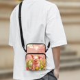 thumbnail image 3 of FUIALDOLG Polyester Crossbody Bags Leakproof Zipper Double Deck Cell Phone Bags for Hiking and Travel, Smiling Pig Floral Print Crossbody Bags, 3 of 7