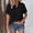 Black, variant on Women's Short Sleeve Crewneck T Shirt Lightweight Soft Blend Basic Tee Solid Color Casual Everyday Top for Spring Summer Fall Comfortable Daily Wear Essential