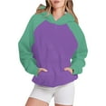 thumbnail image 2 of Timegard Sweatshirts for Women Long Sleeve Hoodies Pullover Fall Color Block Loose Tops with Pockets, 2 of 5