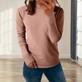 thumbnail image 6 of Soyumi Loungewear tops Going Out tops Oversize Trendy tops Womens Long Sleeve top Flannel Shirts Casual Comfortable Graphic Trendy Sweatshirts Womens Blouses Fall tops Warm Wrap tops Cozy, Coffee, 6 of 9