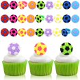 thumbnail image 1 of Honeydak - Set de 48 aros decorativos para cupcakes de fútbol de silicona, 3 cm, 1 of 6