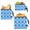 Bright Blue White Gingham, variant on Dailycode 3 Pack Reusable Ziploc Bags Leakproof Sandwich Snack Freezer Bags, Black Brown Blue Marble