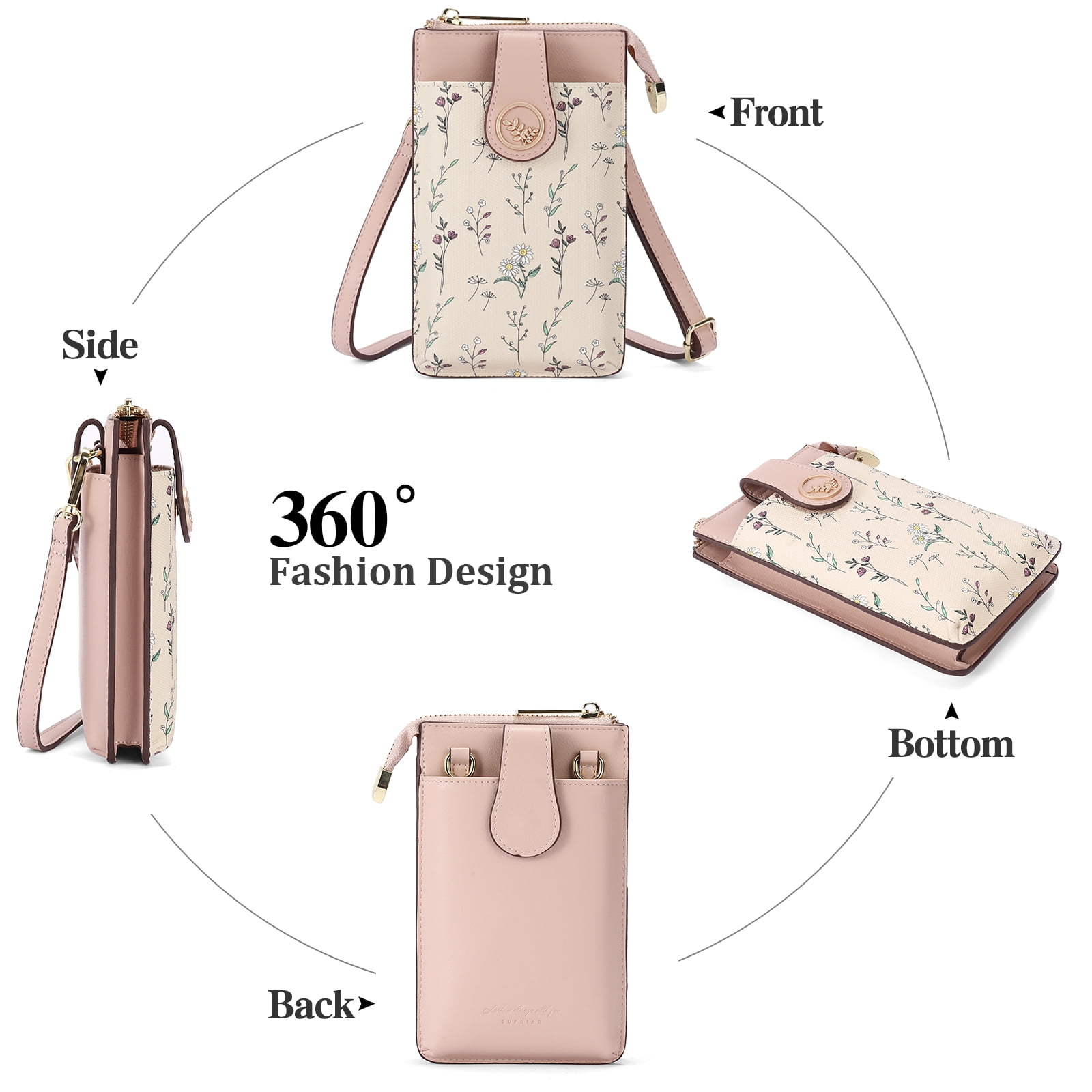 GAEKEAO Small Crossbody Bags for Women Leather Cell Phone Purse Bag Wallet with RFID Blocking Credit Card Slots