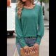 thumbnail image 5 of Blusas Casuales Holgadas de Larga y Corta Abullonada para Mujer, con Cuello Redondo y Botones. Verde XXL, 5 of 10