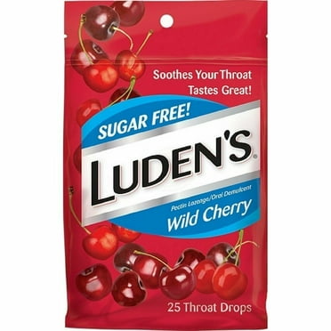 Luden's Sugar Free Throat Drops, Wild Cherry 25 ea (Pack of 4)