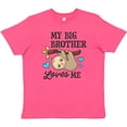 thumbnail image 3 of Inktastic My Big Brother Loves Me with Sloth and Hearts Youth T-Shirt, 3 of 5