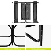 Costway Picnic Table Bench Set Outdoor Backyard Iron Patio Garden Party Dining All Weather Black
