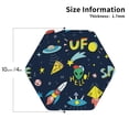 thumbnail image 2 of Pofeuu Funny Spaceships Print Coasters for Drinks, 4Pack PU Leather Coasters, Bar Drink Coasters for Tabletop Protection, Furniture from Damage-Hexagon, 2 of 6