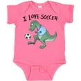 thumbnail image 3 of Inktastic I Love Soccer-Dinosaur in Blue Boys or Girls Baby Bodysuit, 3 of 5