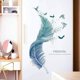 thumbnail image 3 of Vinilos decorativos PLUMA en azul (124×72 cm) I Vinilo decorativo Pájaros Póster moderno I Decoración para salón dormitorio cocina pasillo muebles baño azulejos adulto adolescente niño, 3 of 5