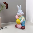 thumbnail image 5 of Xihbxyly Escultura de Conejo de Pascua, Decoración de Jardín de Resina, Divertido Adorno para El Hogar, Colores Vibrantes, Material Resistente a La Intemperie, Ideal para Jardín, Patio, Interiores, R, 5 of 5