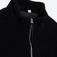 thumbnail image 4 of NAMTYQX Fleece Jackets for Women 2024 Zipup Boxy Fit Mock Neck Lounge Long Sleeve Fluffy Warm with 2 Pockets Black Size L, 4 of 5