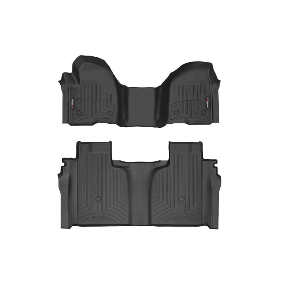 WeatherTech Custom Fit FloorLiners compatible with 4414911-4414363 - 1st Row Over-The-Hump & 2nd Row Black