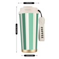 thumbnail image 3 of Stainless Steel Coffee Cup 7.7×2.6×3.5in Tapered Design Nylon Woven Wrist Strap Portable Durable Cup Bottom With Non-Slip Sticker Lightgreen Stripe_1, 3 of 6