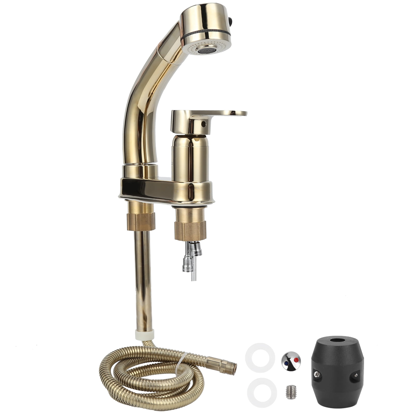 Henmomu Pull Out Faucet,Rotation Tap,G1/2 Bathroom Pull Out Faucet Sink