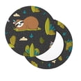 thumbnail image 2 of Daiia Funny Sloths In The Forest Stool Covers Round,Round Bar Stool Covers Waterproof Bar Chair Covers Washable Stool Cushion Slipcover for 12-14 Inch Chair-12 inch, 2 of 7