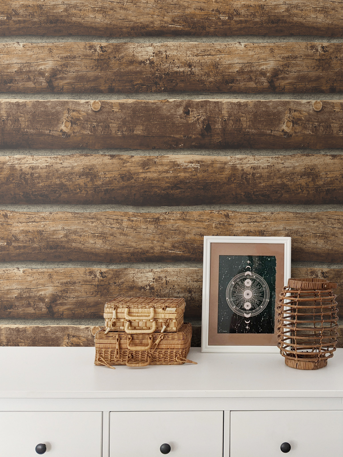Seabrook Designs  Log Cabin Prepasted Wallpaper - 20.5 in. W x 33 ft. L