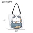 thumbnail image 5 of FORMRS Womens Canvas Tote Bag with Zipper Inner Pocket Shoulder Handbag, Blue Cute Cat, 5 of 7