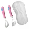 thumbnail image 1 of Vajilla para niños,Cuchara de alimentación Juego de tenedor Vajilla Cubiertos Comida, para bebés Vajilla Cucharas Tenedores Caja de almacenamiento,Utensilios para niños Comida, 1 of 8