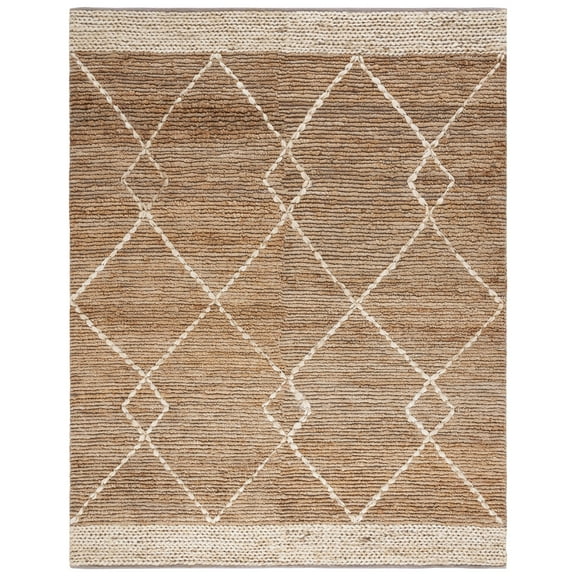 SAFAVIEH Natural Fiber Fenton Geometric Area Rug, Natural/Ivory, 8' x 10'