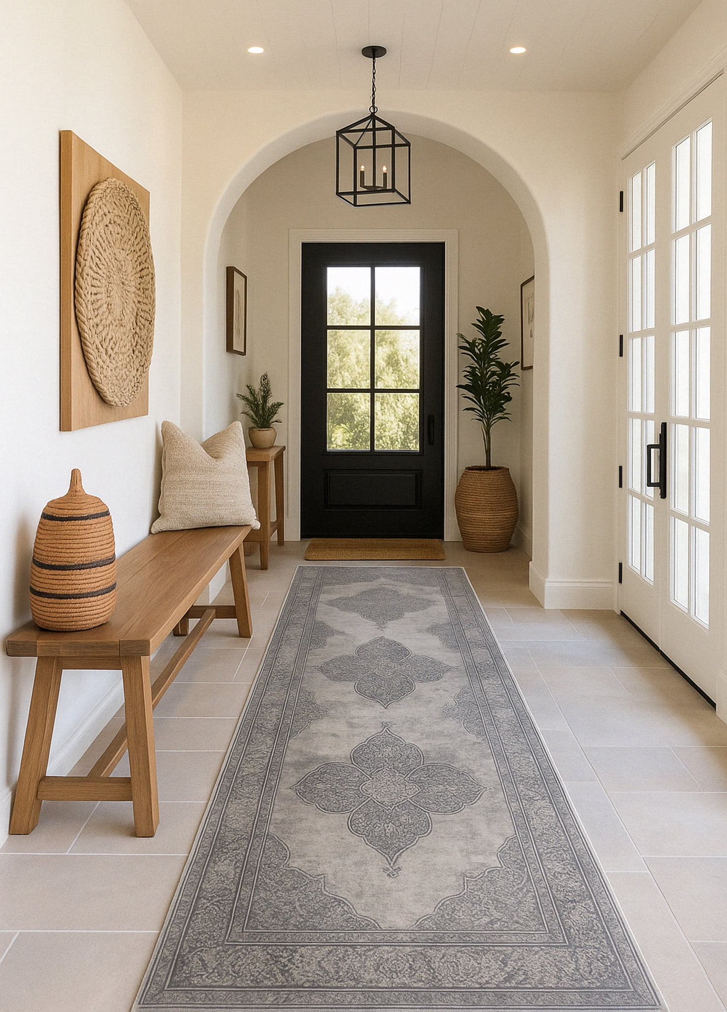 Rug Branch Havana 2' x 19' (Exact Size: 2'3" 19') Moroccan Indoor Runner Rug, Grey Beige, South-Western - Entryway, Hallway, Bathroom, and Kitchen