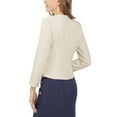 thumbnail image 3 of MODA NOVA Junior's Open Front Zipper Collarless Solid Cropped Blazer Beige XXL, 3 of 5