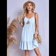 thumbnail image 5 of Vestido de Verano para Mujer 2025, Sin Mangas, con Tirantes Finos y Cuello en V, Informal, Estilo Swing. Azul XL, 5 of 8