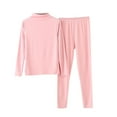 thumbnail image 2 of Roncen Women's Pajama Set, Soft Velour Mock Turtleneck Long Sleeve Loungewear, Solid Color Thermal Sleepwear for Women, 2 of 8