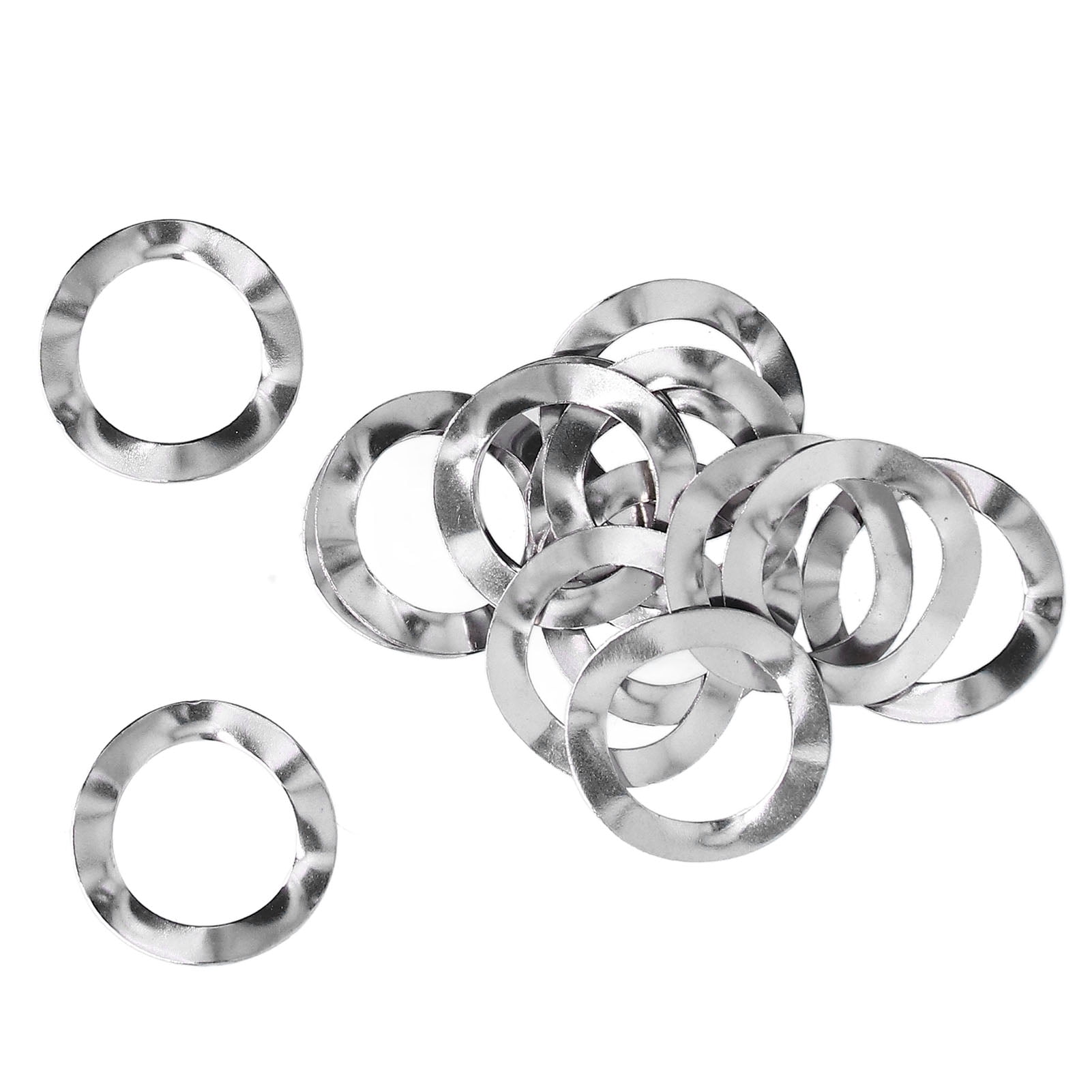 100Pcs Wave Washer Assortment Kit Stainless Steel Three Wave Gasket A2 Stainless Steel Fastener Hardware M10 
