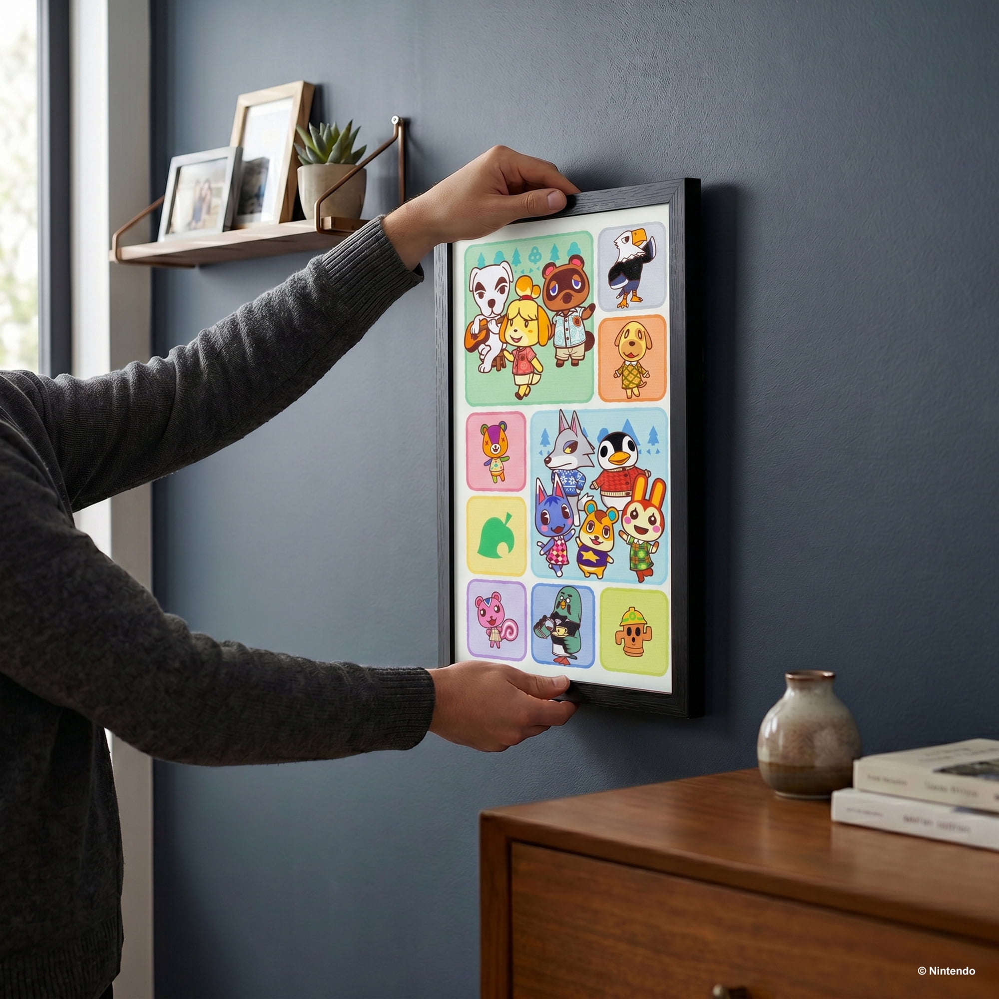 Pyramid America: Animal Crossing: Scene Grid - 11x17 Framed Gel Coated Poster - Video Game Artwork, Licensed Nintendo Wall Decor, Collectible Print