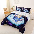thumbnail image 2 of Homewish Kawaii Dog Queen Comforter Set,Cute Animal Comforter Sets Queen,White Cloud Decor,Colorful Stars Reversible,3-Piece,1 Comforter and 2 Pillowcases, 2 of 7