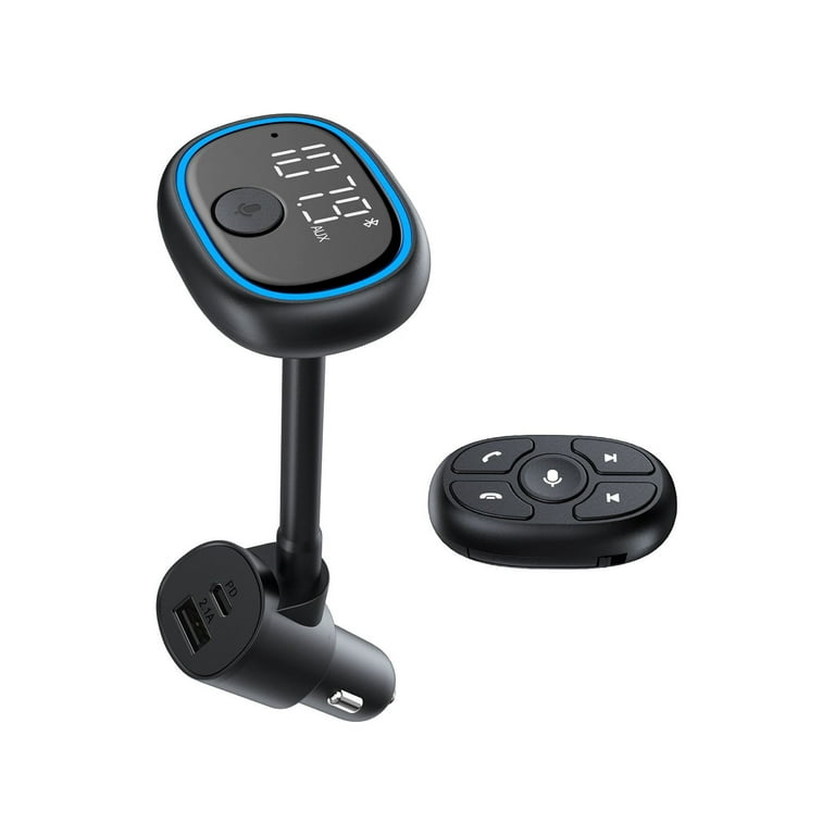 onn. Wireless FM Transmitter & Car Charger with Bluetooth Compatible via  Smartphone