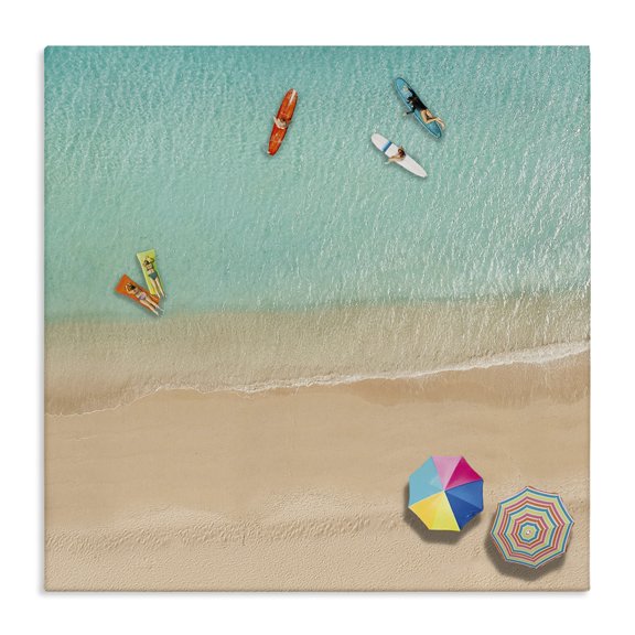Stupell Industries Coastal Beachgoers Aerial View Canvas Art, 30 x 30, by Katrina Craven