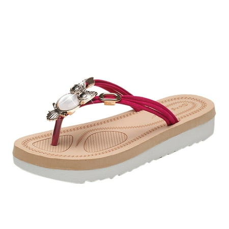 

TAIAOJING Women s Sandals Ladies Slippers Beach Flat With Thick Bottom Flip Flops Sandals Slippers Non-Slip On Flat Bottom Zapatillas