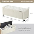 thumbnail image 2 of Ottoman Storage Bench for Bedroom End of Bed,Rectangular Entryway and Window Bench with Storage,Upholstered Fabric Ottoman Bench for Living Room, Hallway(White), 2 of 6