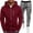 T144 Red3, variant on Curuila Sweatsuits Mens 2 Piece Outfit With Pocket Zipper Long Sleeve Solid Color Hooded Sweatshirt With Sweatpants Loose Fit Comfort Tracksuit Size L