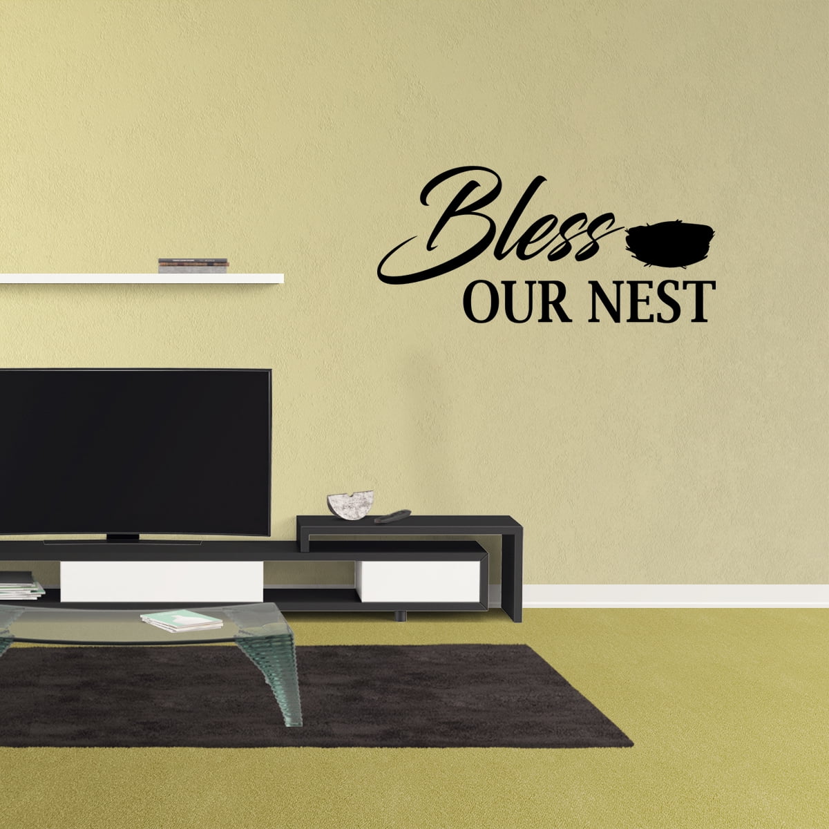 Bless This Nest Wall Art Premium Vinyl Decal Home Decor Family Quote 