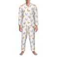 thumbnail image 3 of Sikiie Funny Chicken Mens Pajama Set, Soft Warm Long Sleeve Sleepwear, Cozy Button-Down Pjs for Men-X-Large, 3 of 7