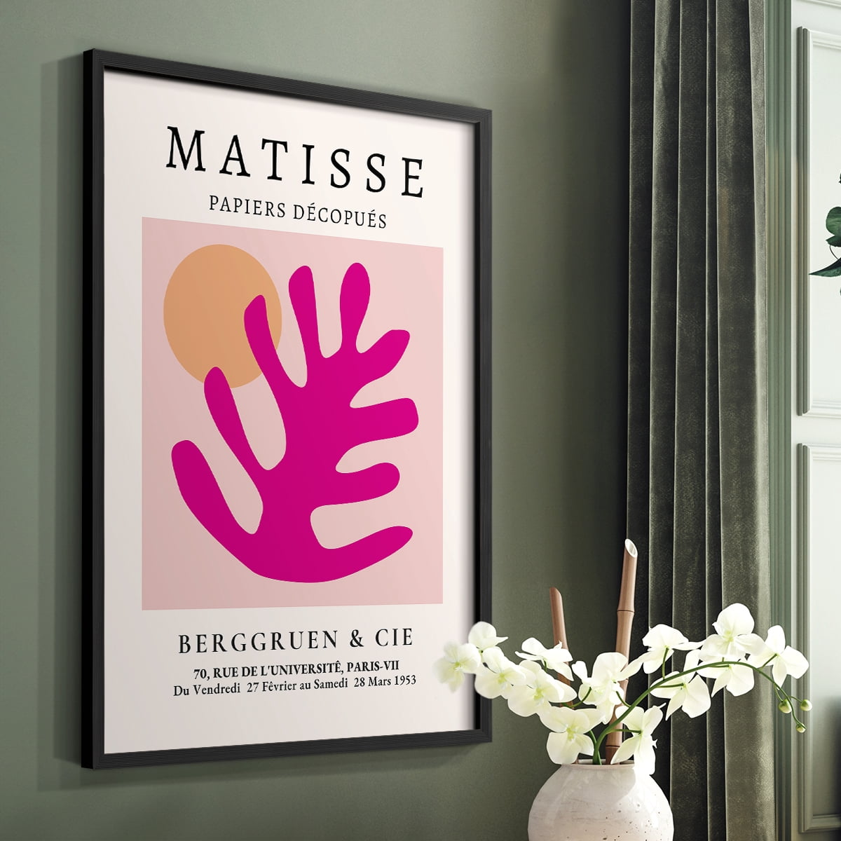 Matisse CLIV Framed Print in Black Solid Wood 8 x 10 Framed Print