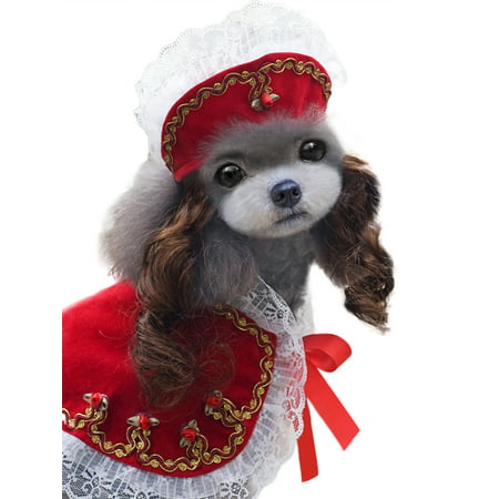 DYMADE Princess Prince Adorable Pet Costume Cloak Sets With Hat & Wig Cute Dog Cat Pets Cosplay Clothes