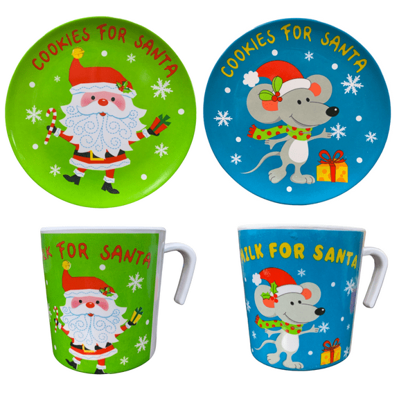 Cookies for Santa Plate Mug Set Melamine Night before Christmas for Santa by Clear Above
