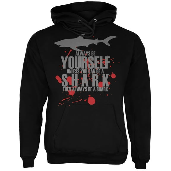 Old Glory Mens Always Be Yourself Shark Bloody Long Sleeve Graphic Hoodie
