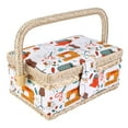 thumbnail image 1 of Sewing Basket, Sewing Kit Basket, Sewing Organizer Box Sewing Box Organizer Sewing Basket Kit For Threads Scissors, 1 of 8