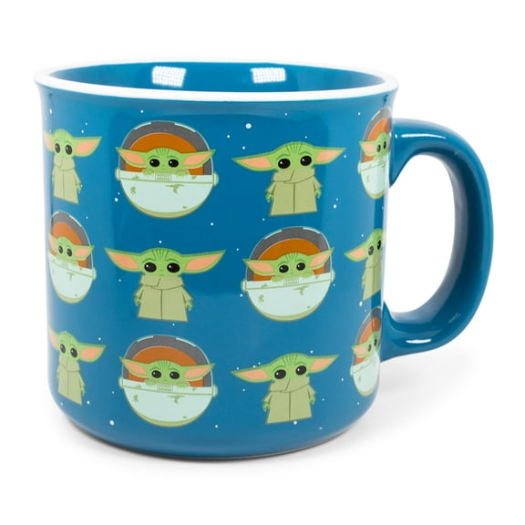 Silver Buffalo SWM406E1 Star Wars The Mandalorian Repeat Poses Ceramic Camper Mugs 20 Ounce Blue