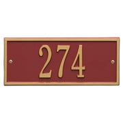 Whitehall Products 1230RG Mini Wall One Line Hartford Address Plaque, Red & Gold