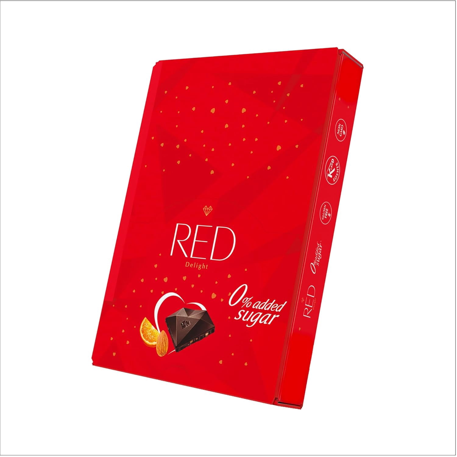 RED Delight Orange and Almond Dark Chocolate 12 Count Box of Grab N Go Travel Size Bars (0.92 Ounces Each)